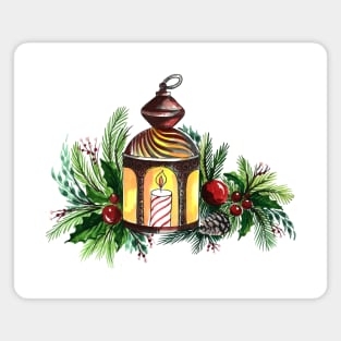 Candle Christmas Light Lantern Magnet